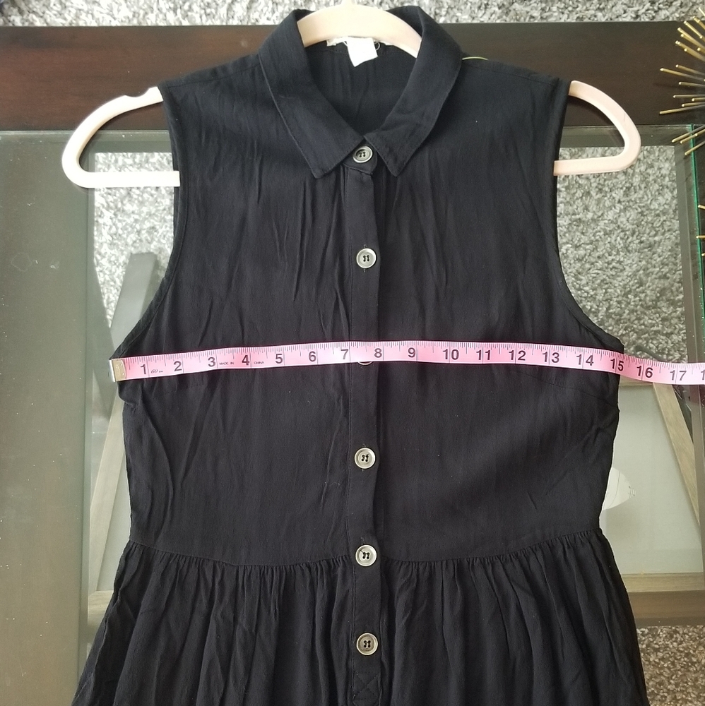 Forever 21 Dress Black Button Sleeveless Small f21